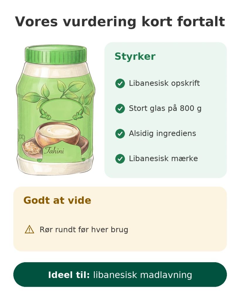 Vores vurdering kort fortalt af libanesisk tahin Al Rabih med sesamcreme, 800 g