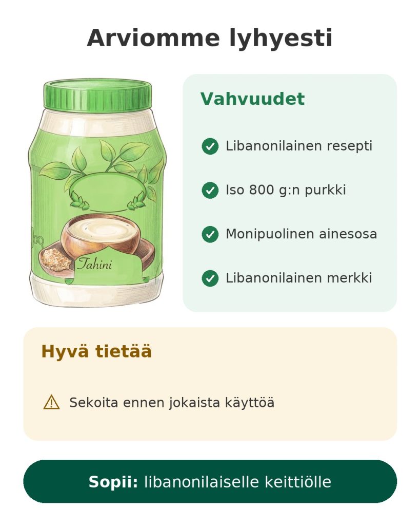 Arviomme lyhyesti: libanonilainen Al Rabih -tahini seesamitahna 800 g