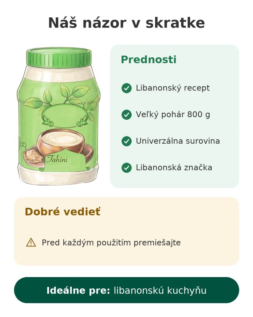 Náš názor v skratke na libanonské tahini Al Rabih so sezamovým krémom, 800 g
