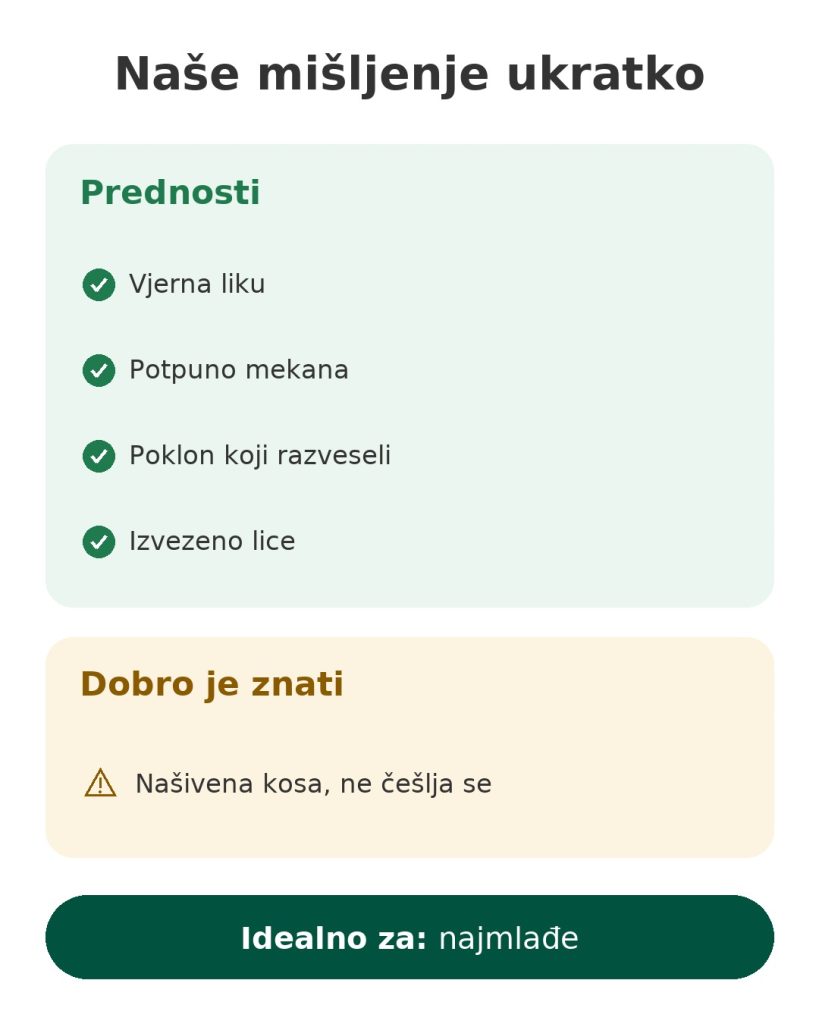 Naše mišljenje ukratko o mekanoj lutki princeze Jasmine – prednosti, što treba znati i za koga je