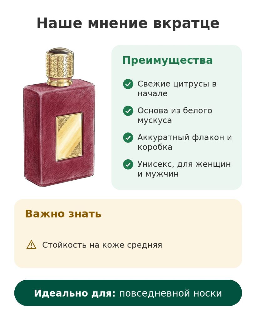 Наше мнение вкратце о парфюме Ameerat Al Arab со свежими цитрусами и основой из белого мускуса