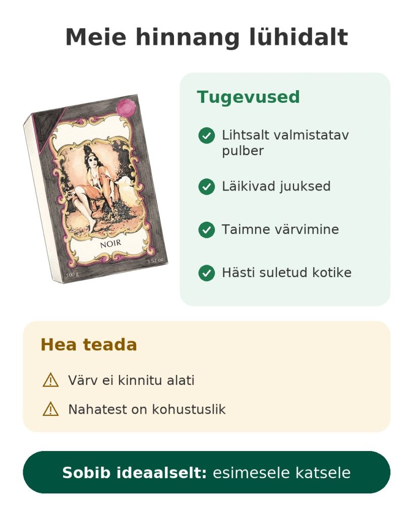 Meie hinnang lühidalt: must hennapulber 100 g, lihtne valmistada läikivate juuste jaoks