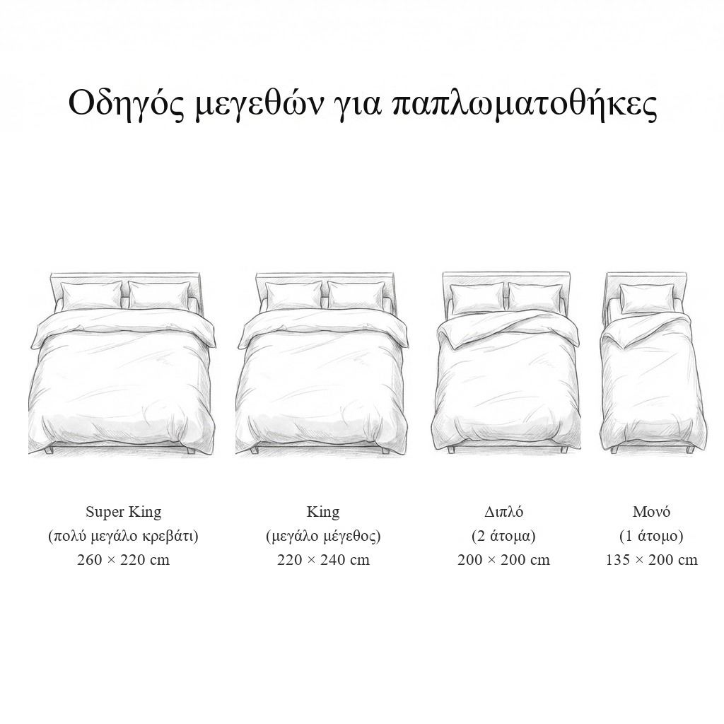 Οδηγός μεγεθών για παπλωματοθήκες