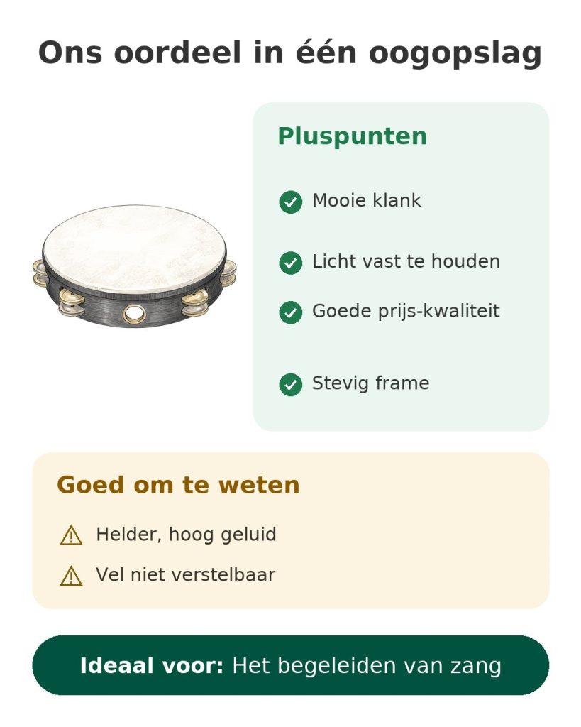 Remo-tamboerijn 10 inch met dubbele rij jingles Ons oordeel in één oogopslag over de Remo-tamboerijn met bellen: pluspunten en goed om te weten