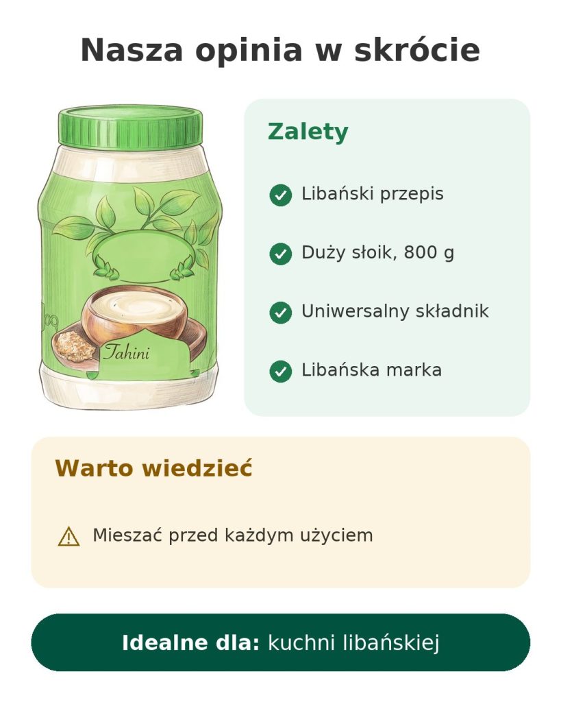 Nasza opinia w skrócie o libańskiej tahini Al Rabih 800 g: zalety i warto wiedzieć