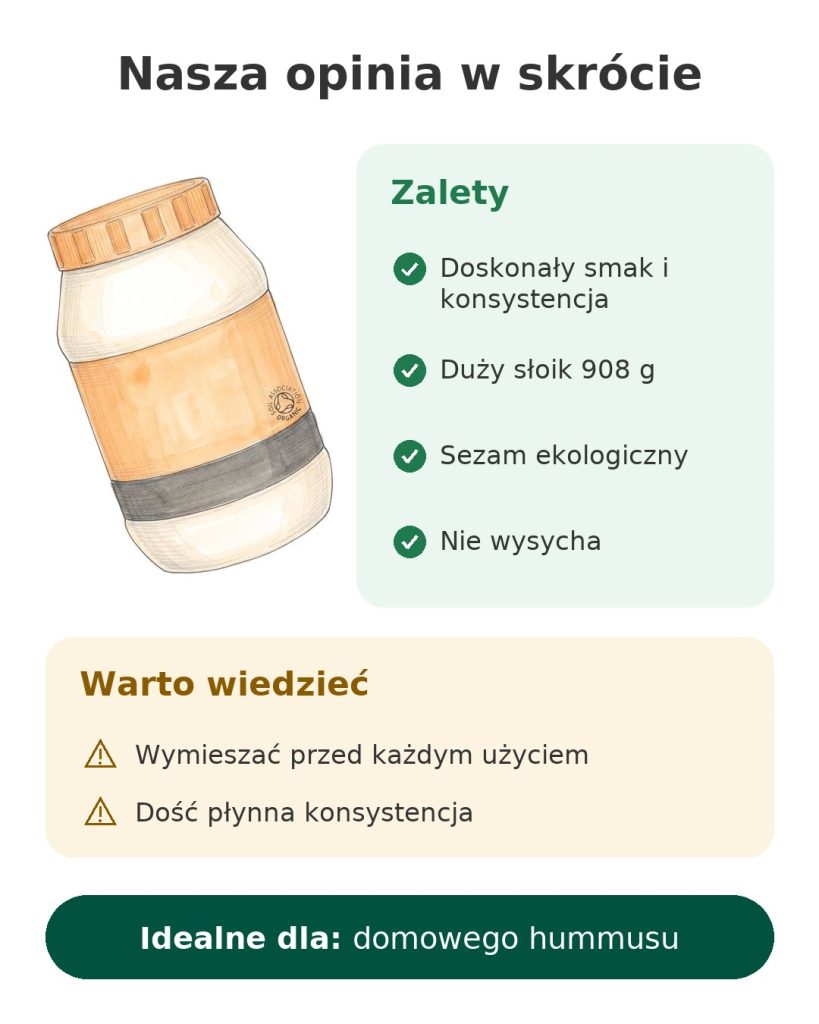 Nasza opinia w skrócie o ekologicznym tahini Pipkin 908 g: zalety i idealne zastosowanie