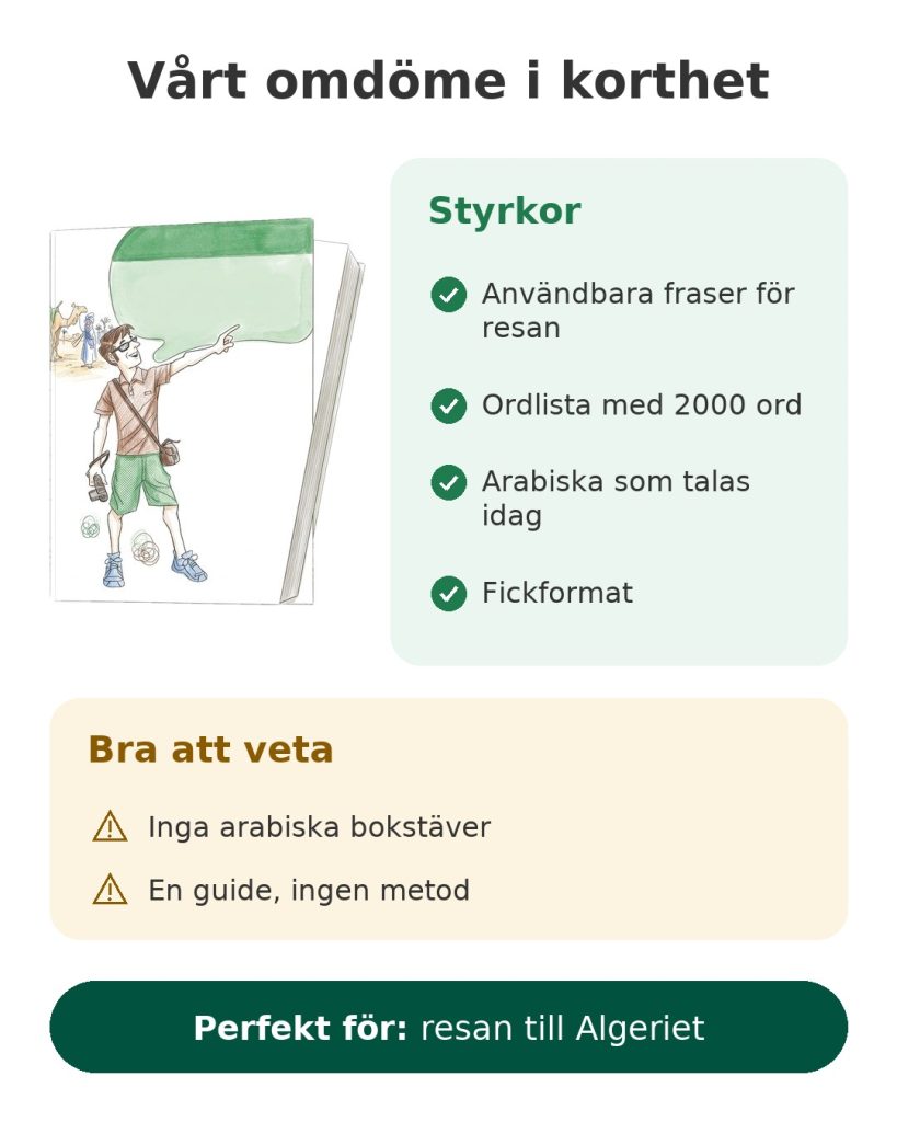 Vårt omdöme i korthet om parlören Assimil i arabiska, fickformat