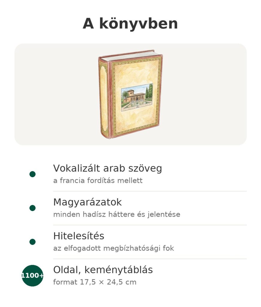 A Riyad as-Salihin könyv vokalizált arab szöveggel, francia fordítással, magyarázatokkal és a hadíszok hitelesítésével