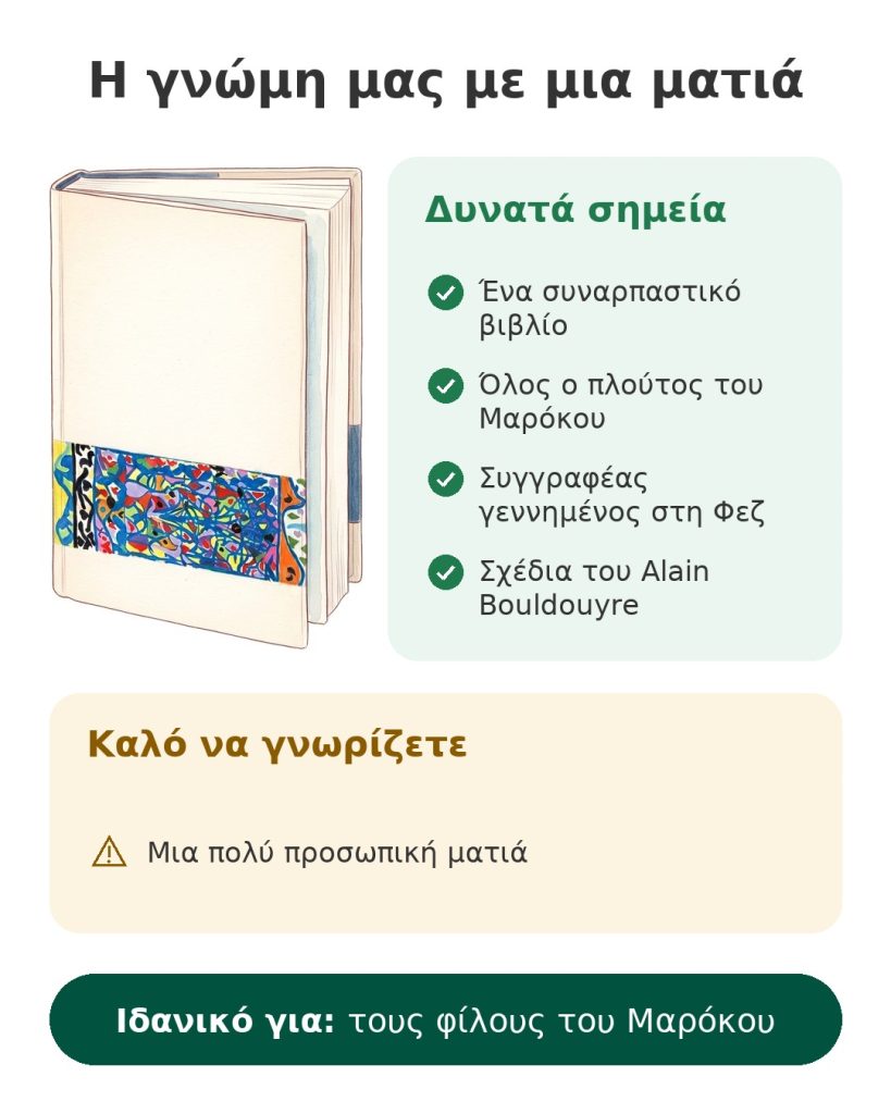 Η γνώμη μας με μια ματιά για το βιβλίο για το Μαρόκο με σχέδια του Alain Bouldouyre