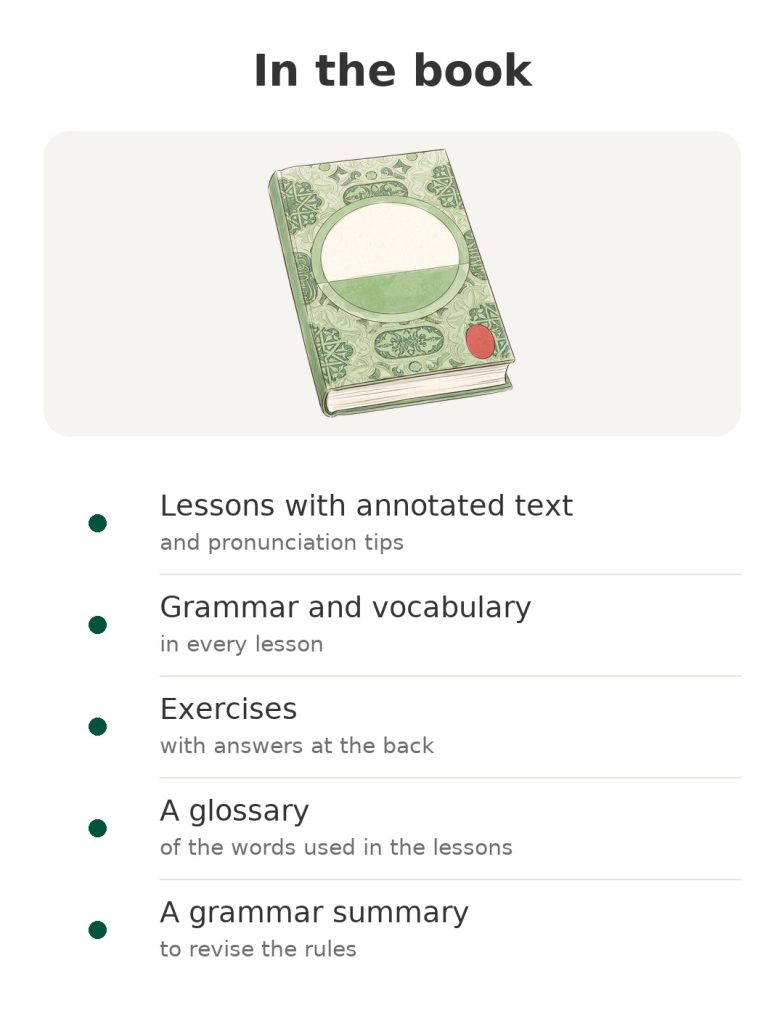 Méthode 90 Arabe: practical basic Arabic for beginners In the book: lessons with annotated text, grammar and vocabulary, exercises, glossary and grammar summary