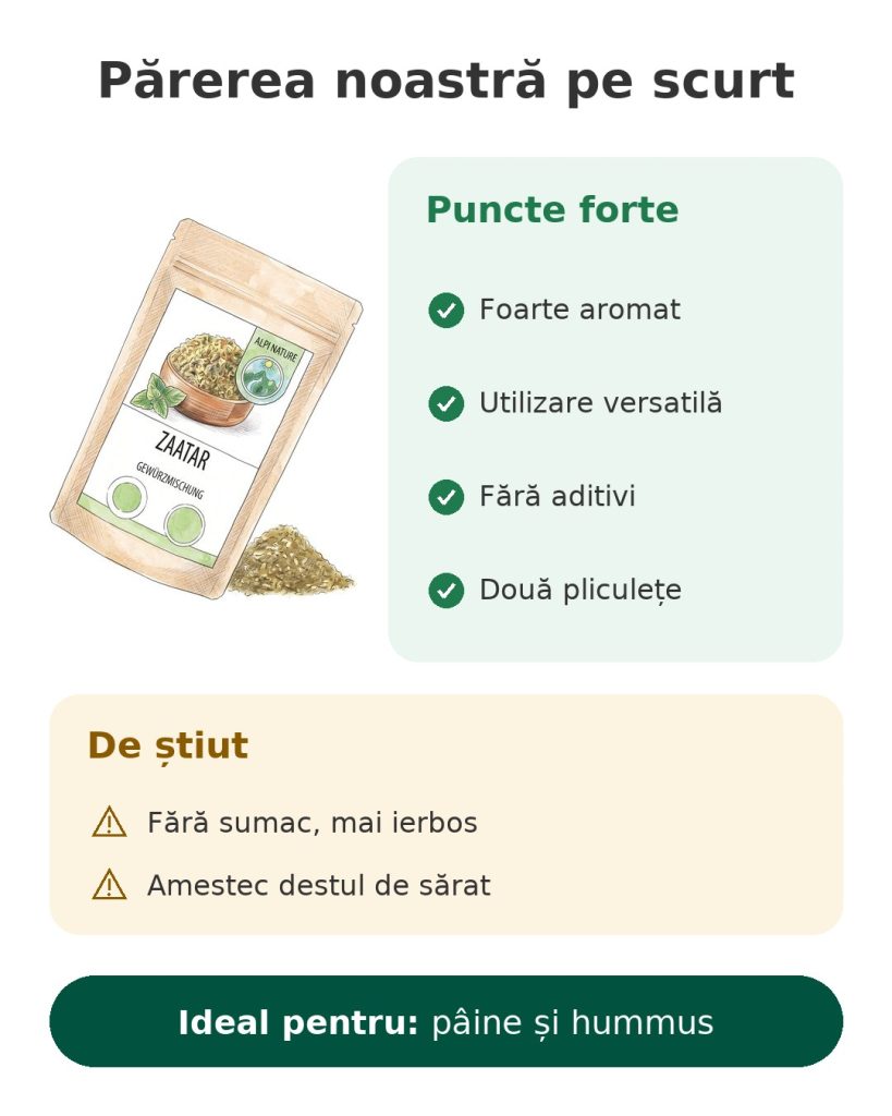 Părerea noastră pe scurt despre amestecul libanez de zaatar Alpi Nature, foarte aromat