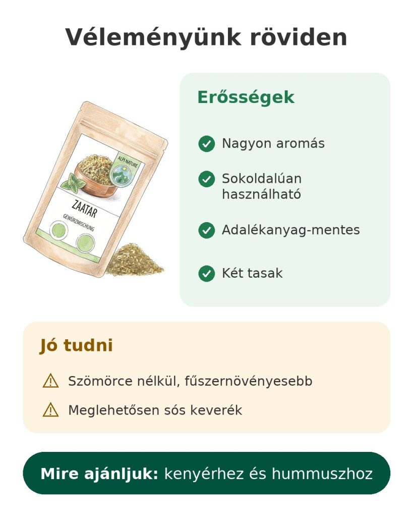 Véleményünk röviden: Alpi Nature libanoni zaatar fűszerkeverék, nagyon aromás