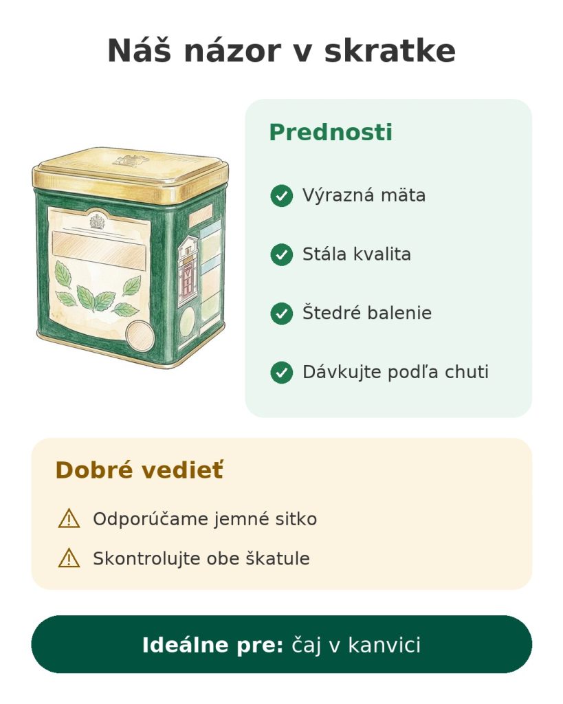 Náš názor v skratke na zelený čaj s mätou Twinings